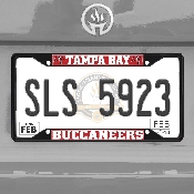 Tampa Bay Buccaneers Metal License Plate Frame Black Finish, 31374