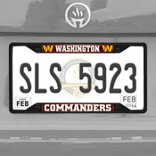 Washington Commanders Metal License Plate Frame Black Finish, 31376