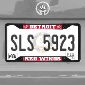 Detroit Red Wings Metal License Plate Frame Black Finish, 31381