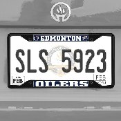 Edmonton Oilers Metal License Plate Frame Black Finish, 31382