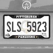 Pittsburgh Penguins Metal License Plate Frame Black Finish, 31389