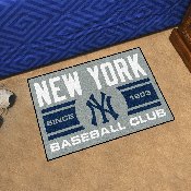 New York Yankees Starter Mat Accent Rug - 19in. x 30in. - NY Cap Logo - Gray, 31423