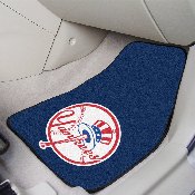 New York Yankees Front Carpet Car Mat Set - 2 Pieces - Circular Yankees Primary Logo, 31428