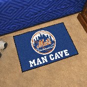 New York Mets Man Cave Starter Mat Accent Rug - 19in. x 30in. - NY Cap Logo, 31452