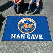 New York Mets Man Cave Ulti-Mat Rug - 5ft. x 8ft. - NY Cap Logo, 31454