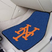 New York Mets Front Carpet Car Mat Set - 2 Pieces - NY Cap Logo, 31459