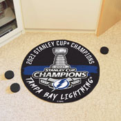 Tampa Bay Lightning Hockey Puck Rug - 27in. Diameter, 2021 NHL Stanley Cup Champions, 31640