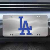 Los Angeles Dodgers 3D Stainless Steel License Plate - LA Cap Logo, 31891