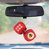Chicago Blackhawks Team Color Fuzzy Dice Dcor 3