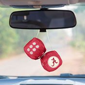 Alabama Crimson Tide Team Color Fuzzy Dice Dcor 3