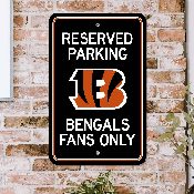 Cincinnati Bengals Team Color Reserved Parking Sign Dcor 18in. X 11.5in. Lightweight, 32155