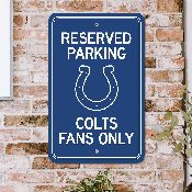 Indianapolis Colts Team Color Reserved Parking Sign Dcor 18in. X 11.5in. Lightweight, 32162