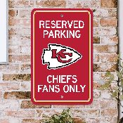 Kansas City Chiefs Team Color Reserved Parking Sign Dcor 18in. X 11.5in. Lightweight, 32164