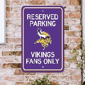 Minnesota Vikings Team Color Reserved Parking Sign Dcor 18in. X 11.5in. Lightweight, 32169