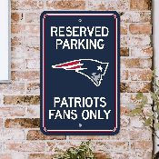 New England Patriots Team Color Reserved Parking Sign Dcor 18in. X 11.5in. Lightweight, 32170