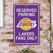 Los Angeles Lakers Team Color Reserved Parking Sign Dcor 18in. X 11.5in. Lightweight, 32182