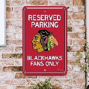 Chicago Blackhawks Team Color Reserved Parking Sign Dcor 18in. X 11.5in. Lightweight, 32184