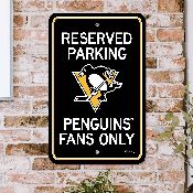 Pittsburgh Penguins Team Color Reserved Parking Sign Dcor 18in. X 11.5in. Lightweight, 32185