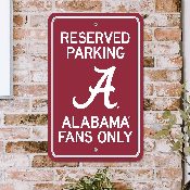 Alabama Crimson Tide Team Color Reserved Parking Sign Dcor 18in. X 11.5in. Lightweight, 32187