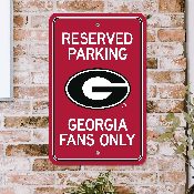 Georgia Bulldogs Team Color Reserved Parking Sign Dcor 18in. X 11.5in. Lightweight, 32191