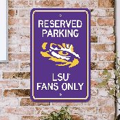 LSU Tigers Team Color Reserved Parking Sign Dcor 18in. X 11.5in. Lightweight, 32193