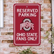 Ohio State Buckeyes Team Color Reserved Parking Sign Dcor 18in. X 11.5in. Lightweight, 32196