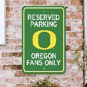 Oregon Ducks Team Color Reserved Parking Sign Dcor 18in. X 11.5in. Lightweight, 32197