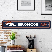 Denver Broncos Team Color Street Sign Dcor 4in. X 24in. Lightweight, 32209