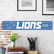Detroit Lions Team Color Street Sign Dcor 4in. X 24in. Lightweight, 32210