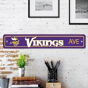 Minnesota Vikings Team Color Street Sign Dcor 4in. X 24in. Lightweight, 32220