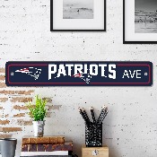 New England Patriots Team Color Street Sign Dcor 4in. X 24in. Lightweight, 32221