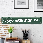New York Jets Team Color Street Sign Dcor 4in. X 24in. Lightweight, 32224