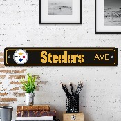 Pittsburgh Steelers Team Color Street Sign Dcor 4in. X 24in. Lightweight, 32226