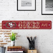 San Francisco 49ers Team Color Street Sign Dcor 4in. X 24in. Lightweight, 32227