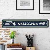 Seattle Seahawks Team Color Street Sign Dcor 4in. X 24in. Lightweight, 32228