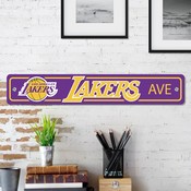 Los Angeles Lakers Team Color Street Sign Dcor 4in. X 24in. Lightweight, 32233