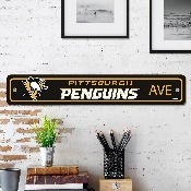 Pittsburgh Penguins Team Color Street Sign Dcor 4in. X 24in. Lightweight, 32236