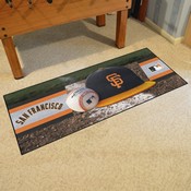 San Francisco Giants Baseball Runner Rug - 30in. x 72in. - SF Hat Logo & Hat, 32421