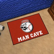 Cincinnati Reds Man Cave Starter Mat Accent Rug - 19in. x 30in. - Mr. Red Head Alternate Logo, 32446