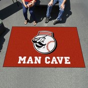 Cincinnati Reds Man Cave Ulti-Mat Rug - 5ft. x 8ft. - Mr. Red Head Alternate Logo, 32448