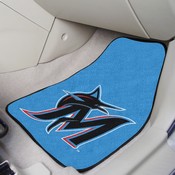 Miami Marlins Front Carpet Car Mat Set - 2 Pieces - M Marlin Cap Logo - Blue, 32773