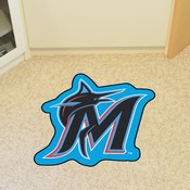 Miami Marlins Mascot Rug - M Marlin Cap Logo - Blue, 32777