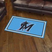 Miami Marlins 3ft. x 5ft. Plush Area Rug - M Marlin Cap Logo, 32785