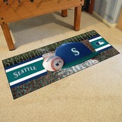 Seattle Mariners Baseball Runner Rug - 30in. x 72in. - S Cap Logo, 32815