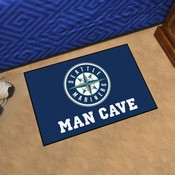 Seattle Mariners Man Cave Starter Mat Accent Rug - 19in. x 30in. - Circular Mariners Primary Logo, 32820