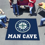 Seattle Mariners Man Cave Tailgater Rug - 5ft. x 6ft. - Circular Mariners Primary Logo, 32821
