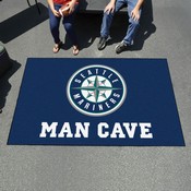 Seattle Mariners Man Cave Ulti-Mat Rug - 5ft. x 8ft. - Circular Mariners Primary Logo, 32822