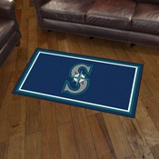 Seattle Mariners 3ft. x 5ft. Plush Area Rug - S Cap Logo, 32826