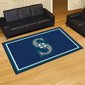 Seattle Mariners 5ft. x 8 ft. Plush Area Rug - S Cap Logo, 32829