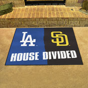 MLB Los Angles Dodgers / San Diego Padres House Divided Rug - 34 in. x 42.5 in., 32834